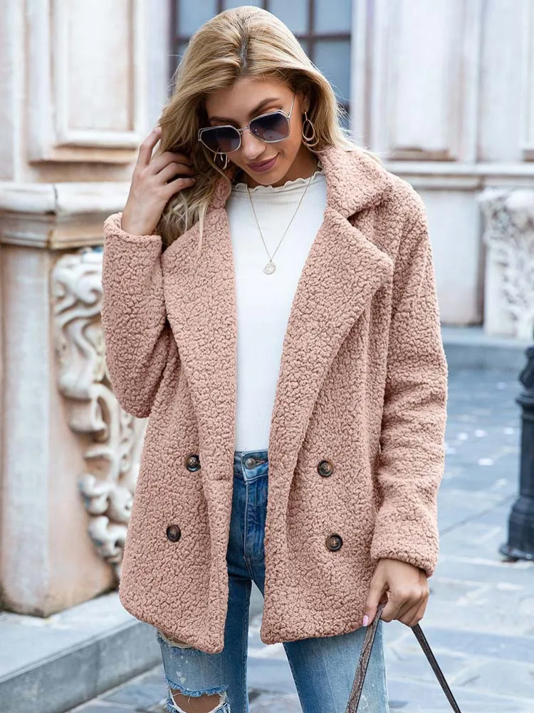 Sabrina - Manteau Teddy Stylé pour Femmes avec Poches et Doublure en Luxe Fleece