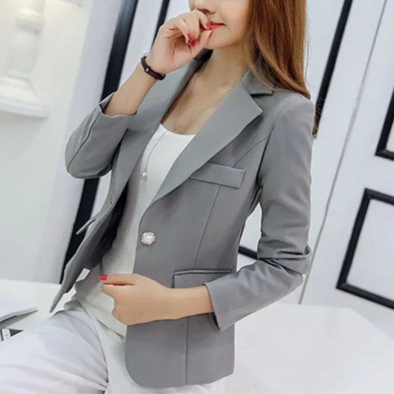 Amélie - Blazer Stylé à Bouton Unique pour Femme Automne