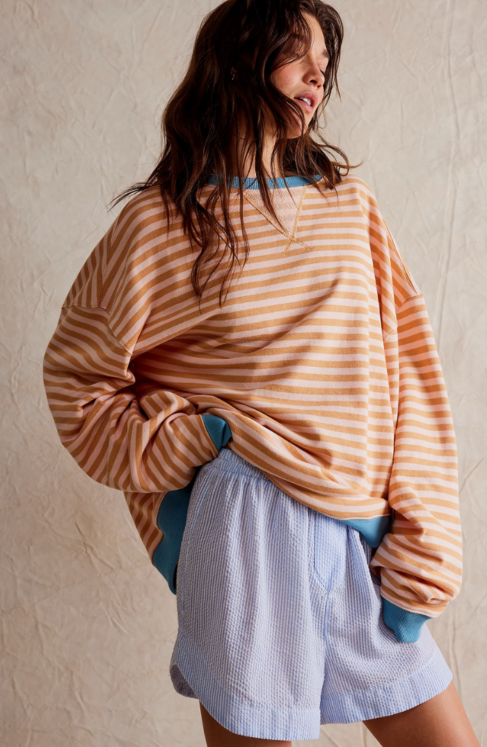 Pull Ample Oversize Rayé pour Femmes