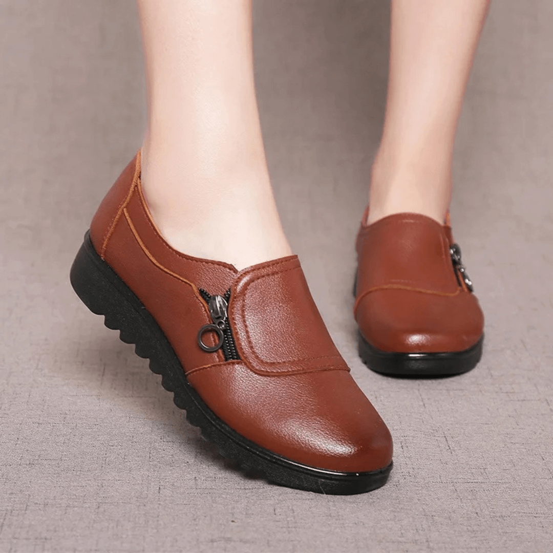 Chaussures Plates en Cuir Luxe Confort pour Femme