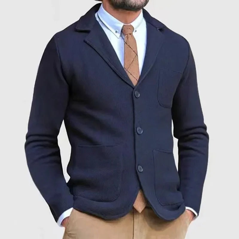 Émeric | Cardigan Homme Slim Fit à Col Revers avec Boutons et Multiples Poches