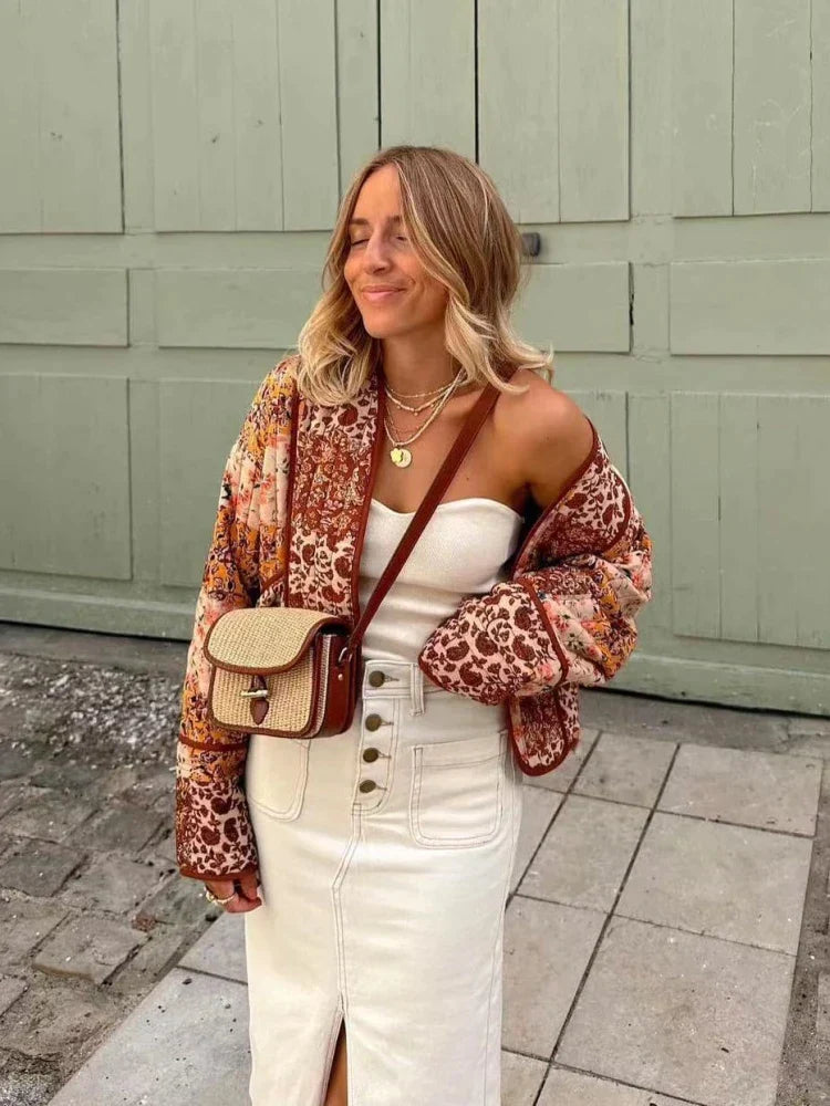 Elle - Manteau d'Hiver Vintage Doux à Carreaux Élégant pour Femmes