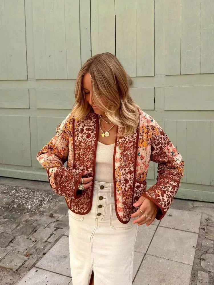 Elle - Manteau d'Hiver Vintage Doux à Carreaux Élégant pour Femmes