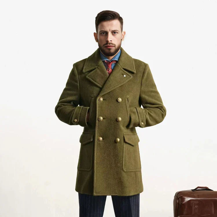 Damien | Manteau Trench Casual à Col Notched et Double Boutonnage pour Homme