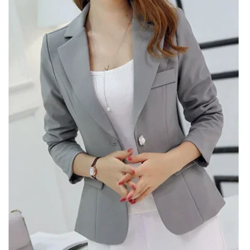 Amélie - Blazer Stylé à Bouton Unique pour Femme Automne