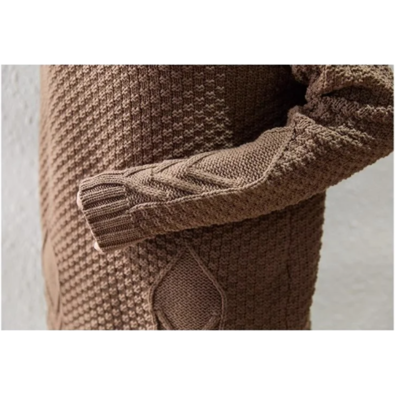 Cyrielle | Pull Turtleneck Structuré à Manches Tricotées pour Femme, Confort et Élégance