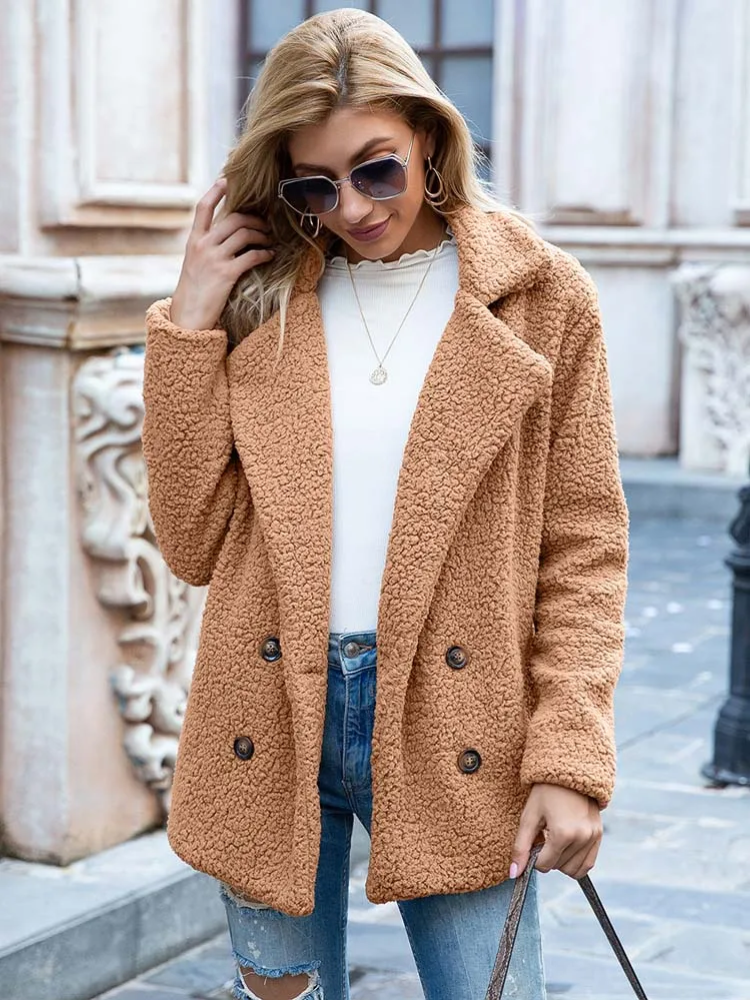 Sabrina - Manteau Teddy Stylé pour Femmes avec Poches et Doublure en Luxe Fleece