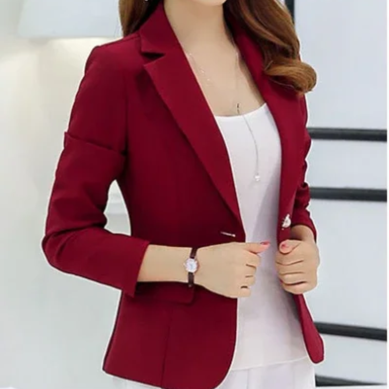 Amélie - Blazer Stylé à Bouton Unique pour Femme Automne