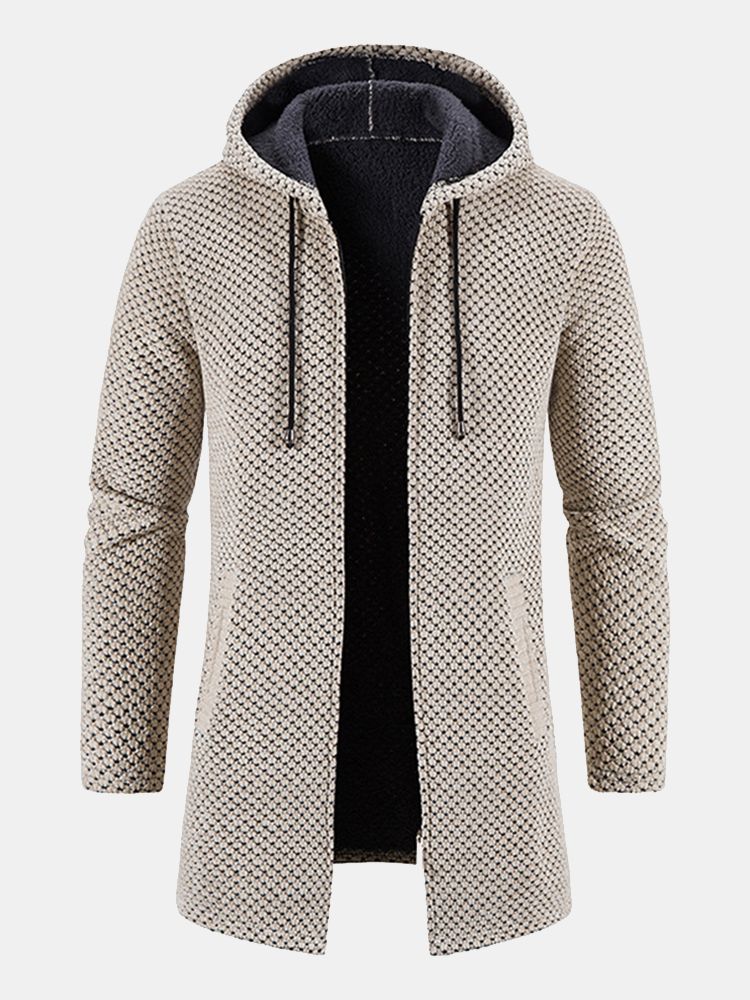 Wim | Manteau long en tricot avec capuche pour hommes