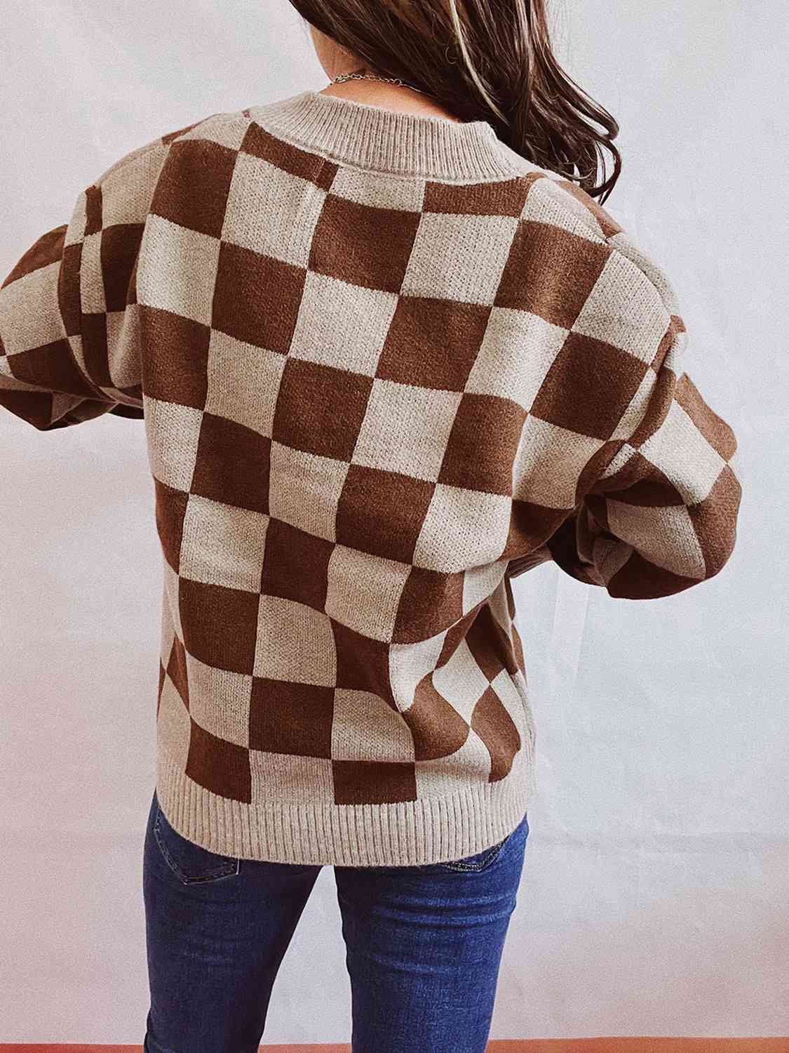 Dulcina | Cardigan en Maille à Carreaux avec Boutons - Style Chic et Confort