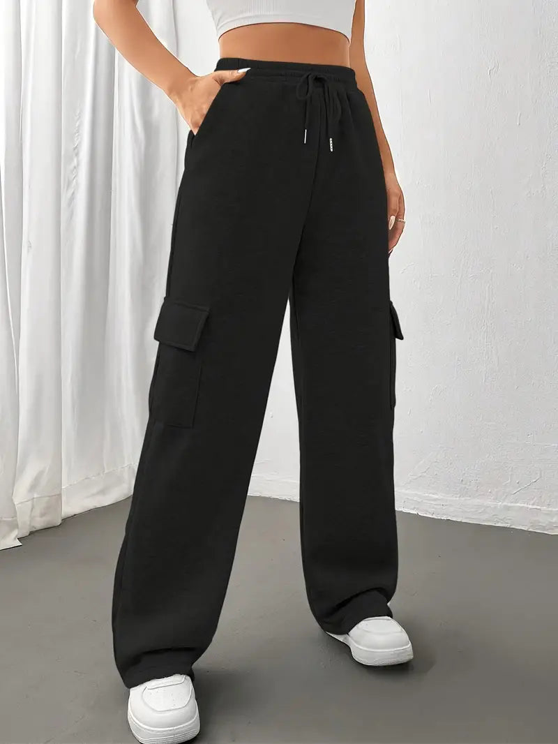 Celeste - Pantalon de jogging coupe droite avec poches à rabat