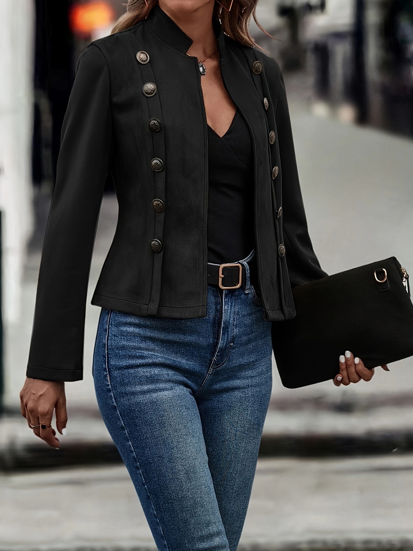 Lachina | Blazer Femme Élégant avec Boutons Métalliques Décoratifs