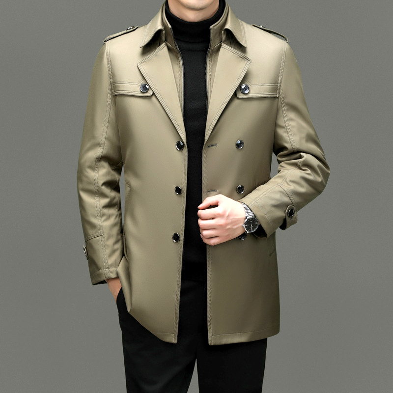 Rupert | Manteau Trench Mi-Long Homme à Doublure Amovible & Col Montant