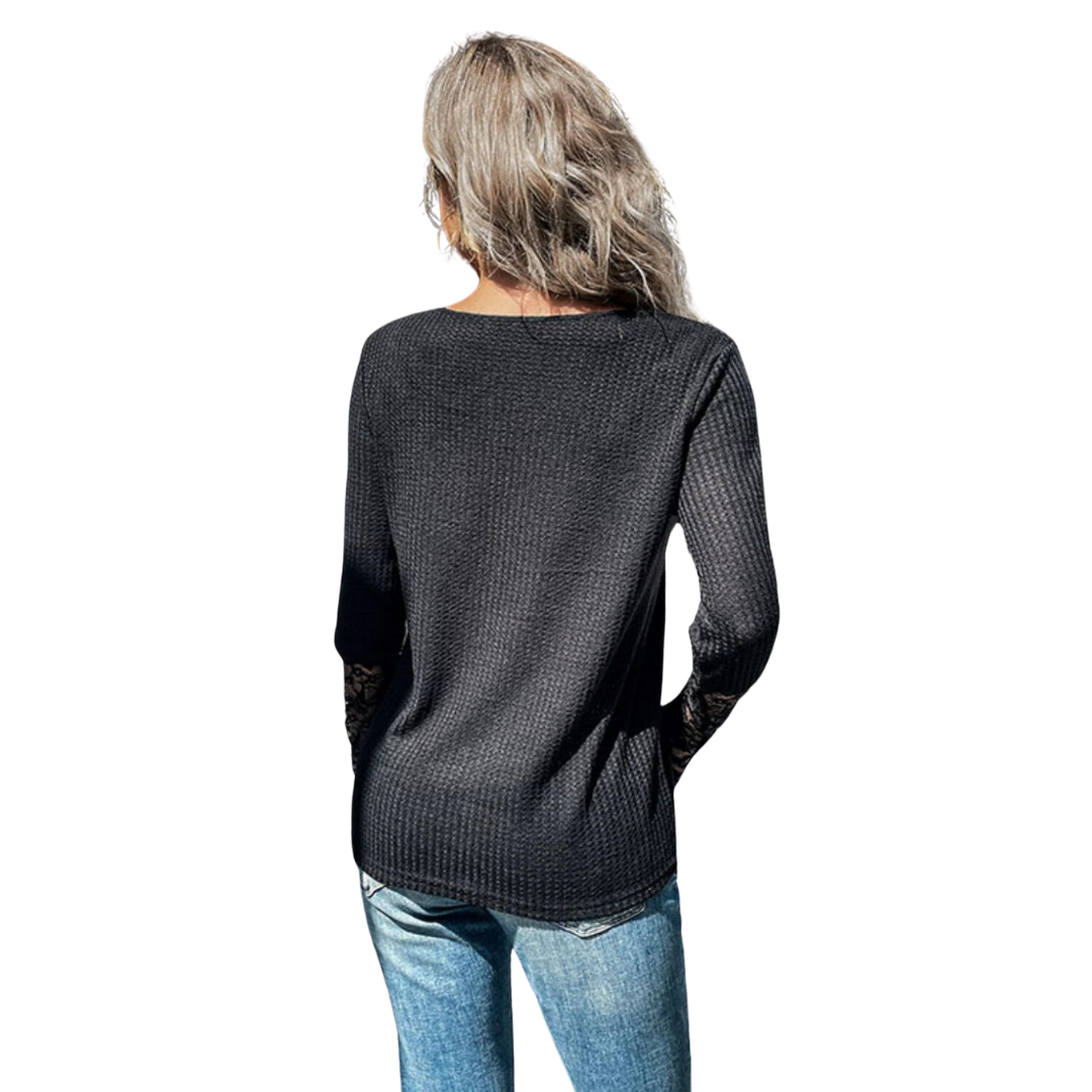 Zyra | Chemisier en Tricot Demi-Bouton Pour Femmes | Manches Longues