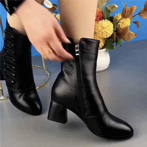 Ysalina | Bottines à Talon Bloc avec Fermeture Éclair Latérale pour Femme