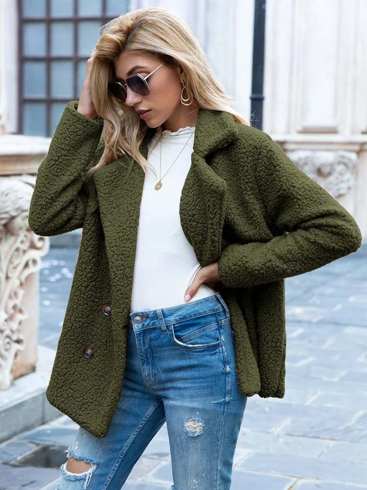 Sabrina - Manteau Teddy Stylé pour Femmes avec Poches et Doublure en Luxe Fleece
