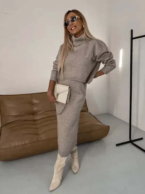 Robe Turtleneck Moderne Confortable et Détendue Femmes