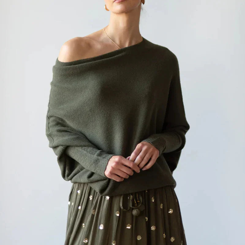 Pull drapé asymétrique élégant et douillet femmes