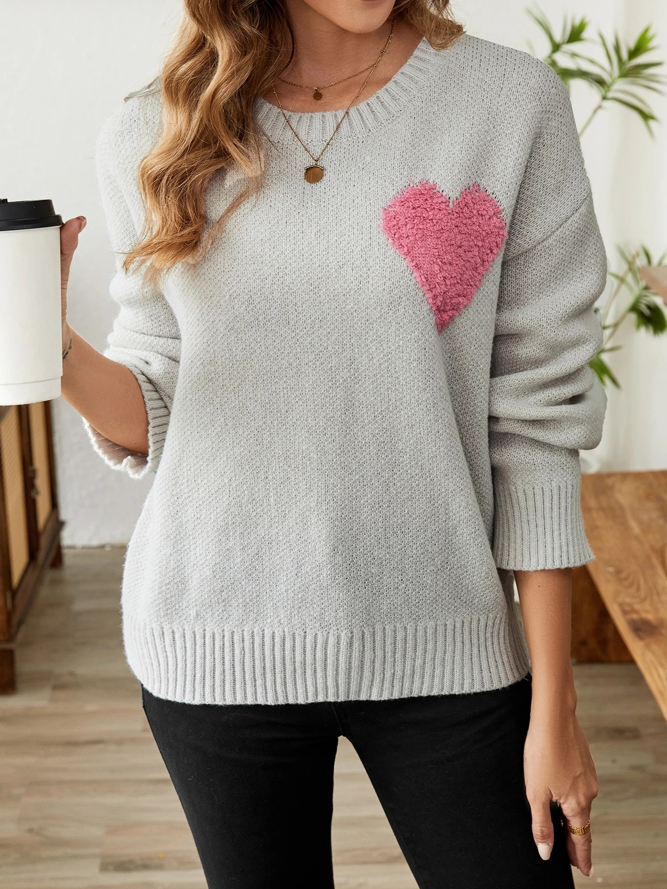 Pull Femme Avec Motif en Forme de Coeur - Eugénie