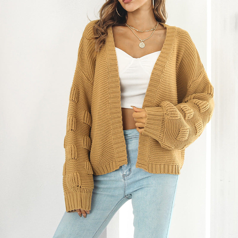 Thaïs | Cardigan Texturé Femme Ouvert, Coupe Ample, Confort et Élégance