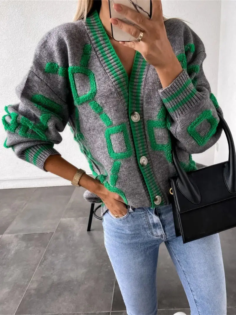 Cardigan à Col en V pour Femmes