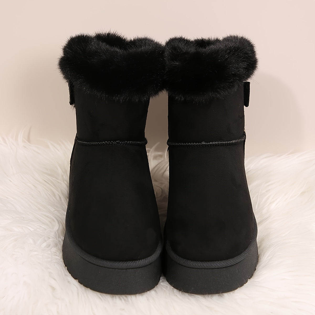 Ménina | Bottes d’Hiver Femme à Semelles Épaisses avec Nœud, Doublure en Fausse Fourrure