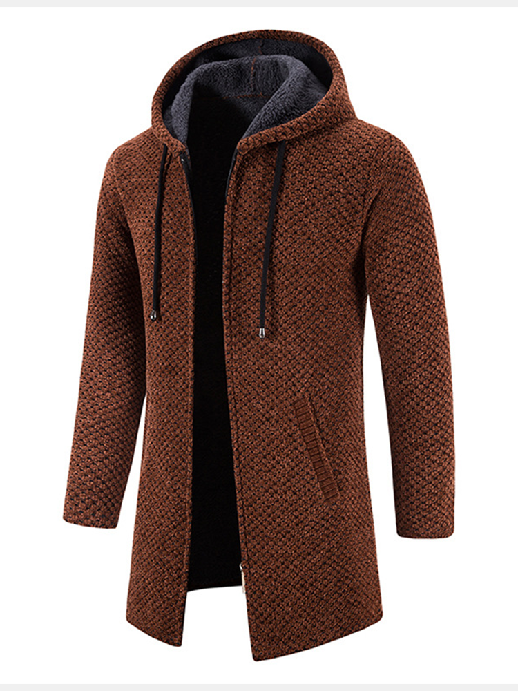 Wim | Manteau long en tricot avec capuche pour hommes