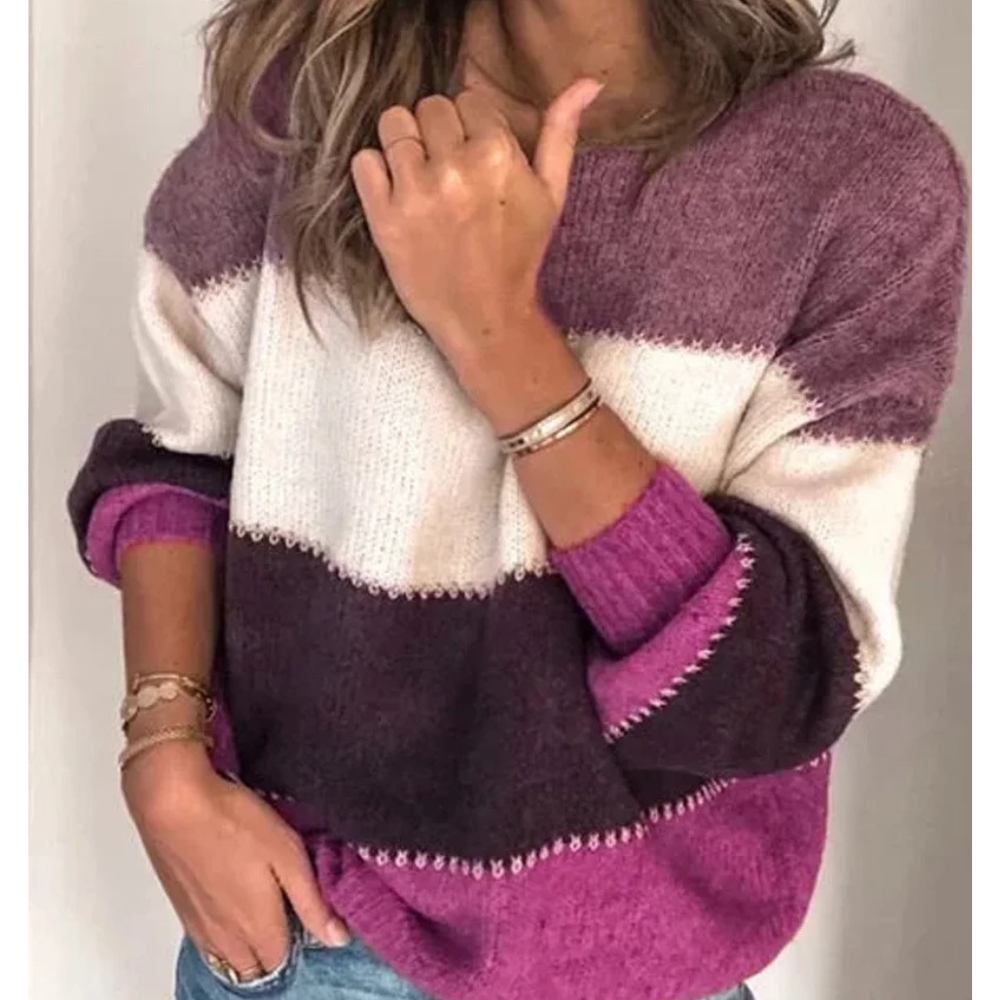 Pull Casual Tricoté Chaleureux et Élégant Femme