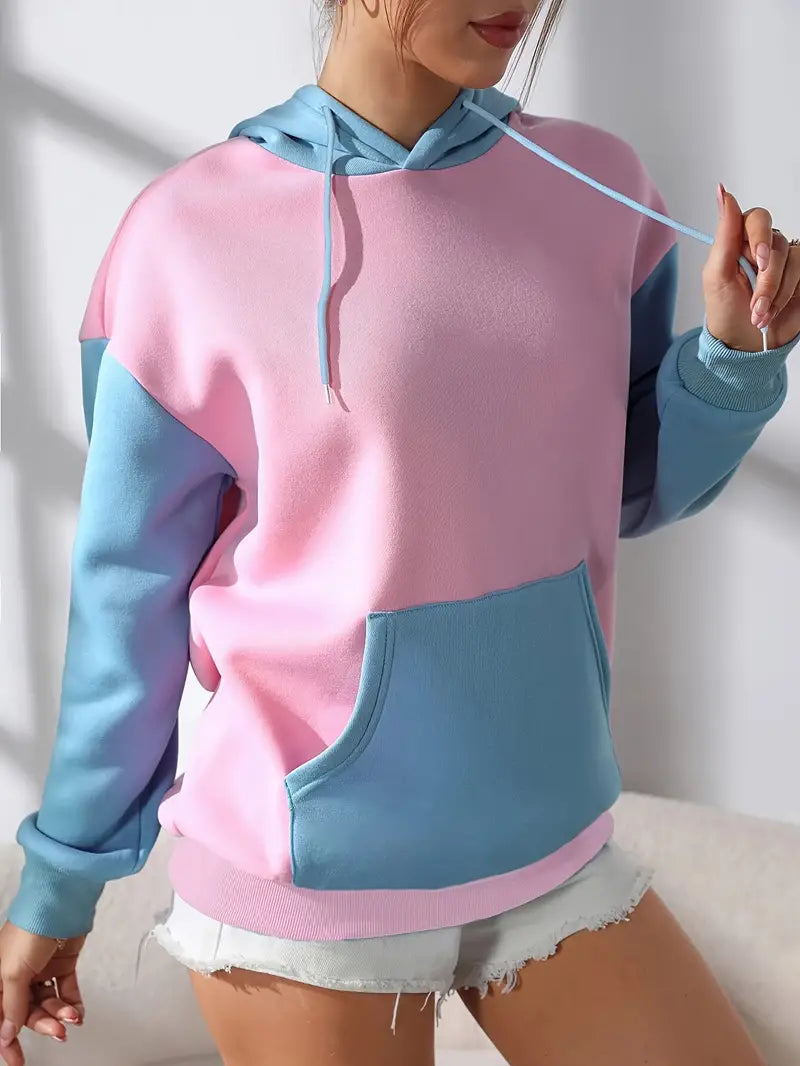 Ella - Sweat à capuche à blocs de couleurs tendance pour femmes