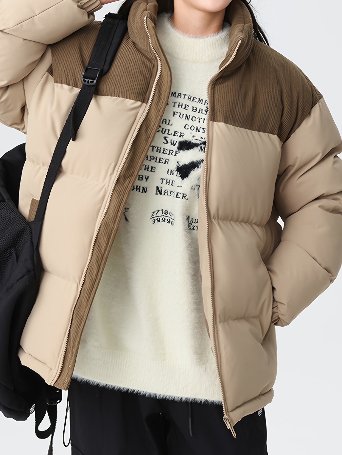 Veste Puffer Beige Confortable Élégante pour Homme