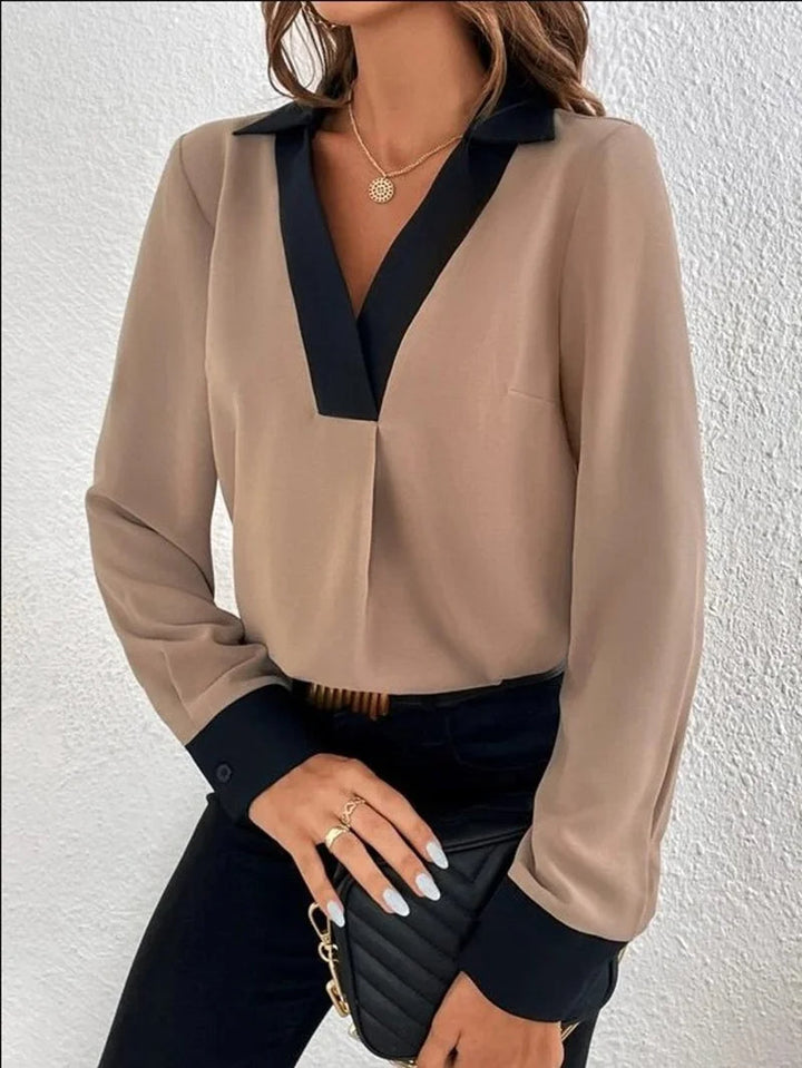 Blouse Élégante à Col en V pour Femmes