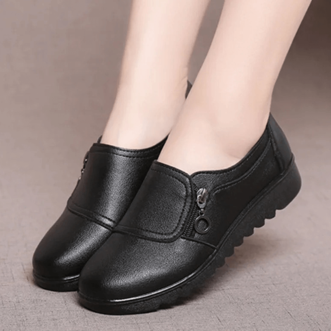 Chaussures Plates en Cuir Luxe Confort pour Femme