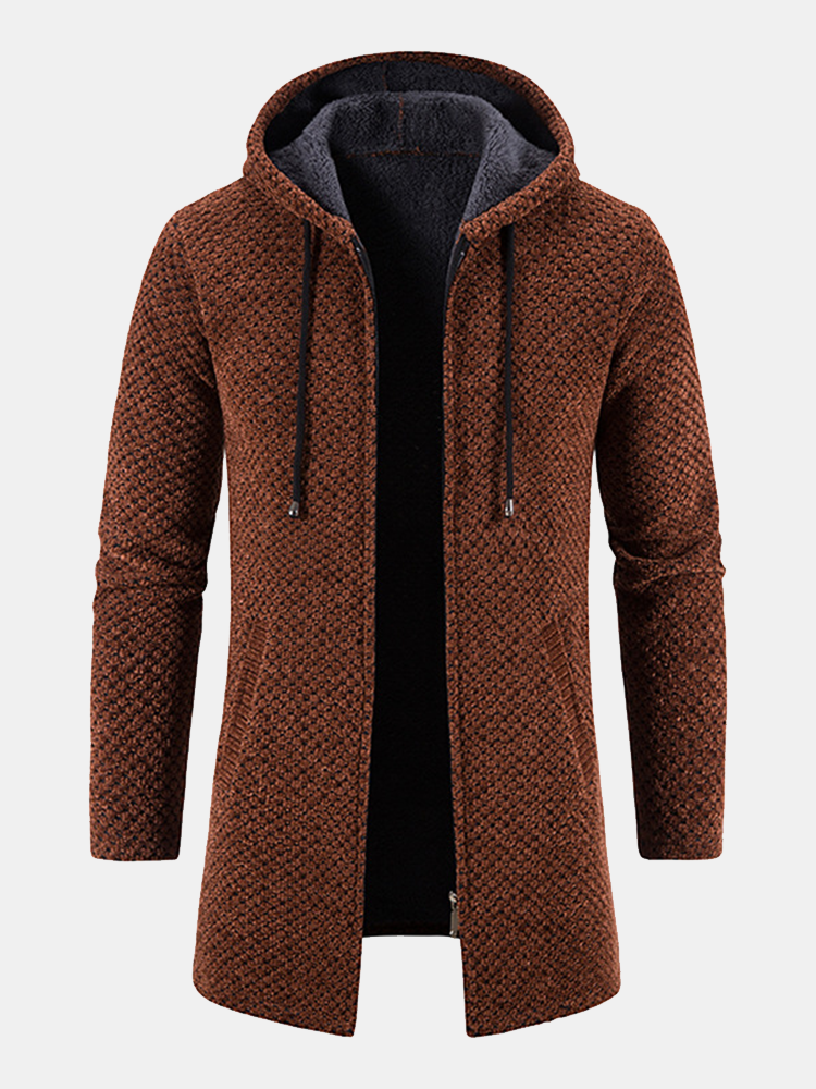 Wim | Manteau long en tricot avec capuche pour hommes