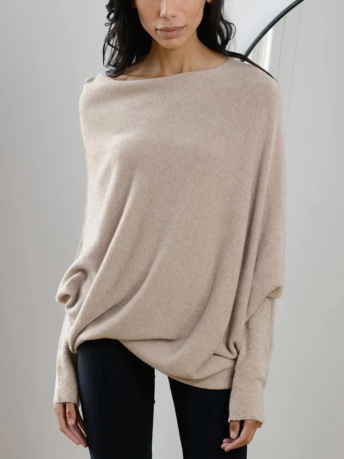 Pull Drapé Asymétrique Confortable pour Femmes