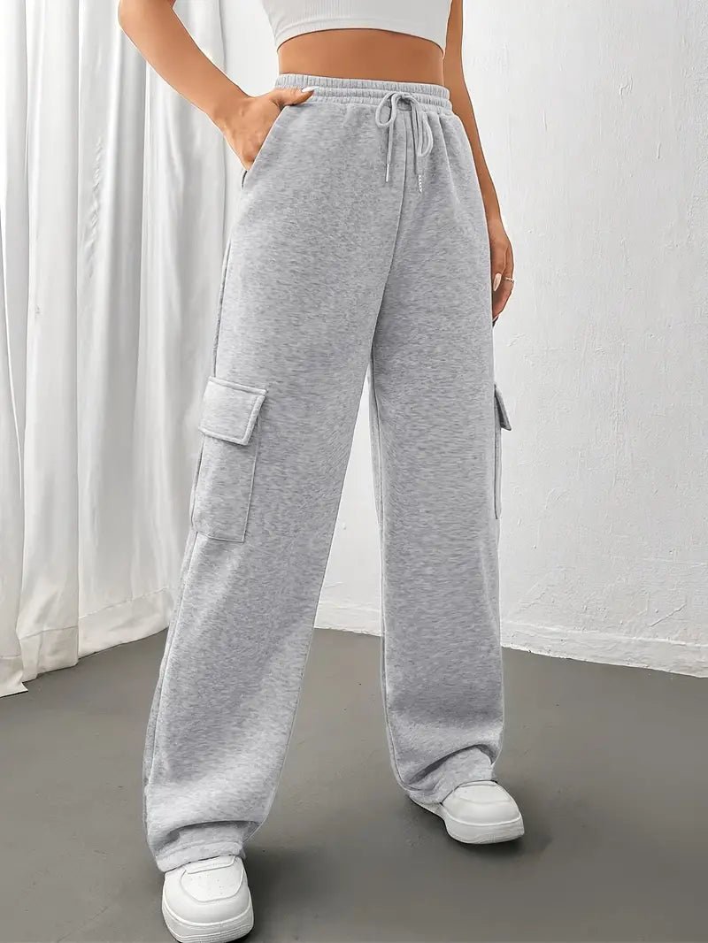 Celeste - Pantalon de jogging coupe droite avec poches à rabat