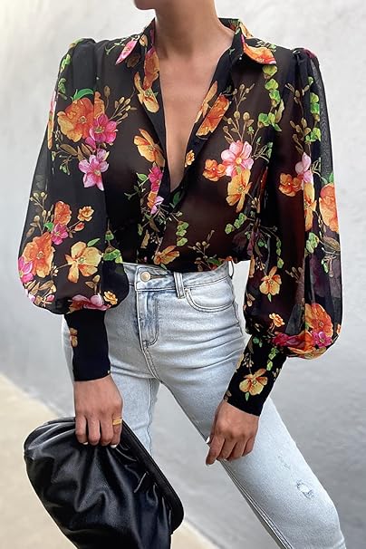 Danica - Top élégant à imprimé floral