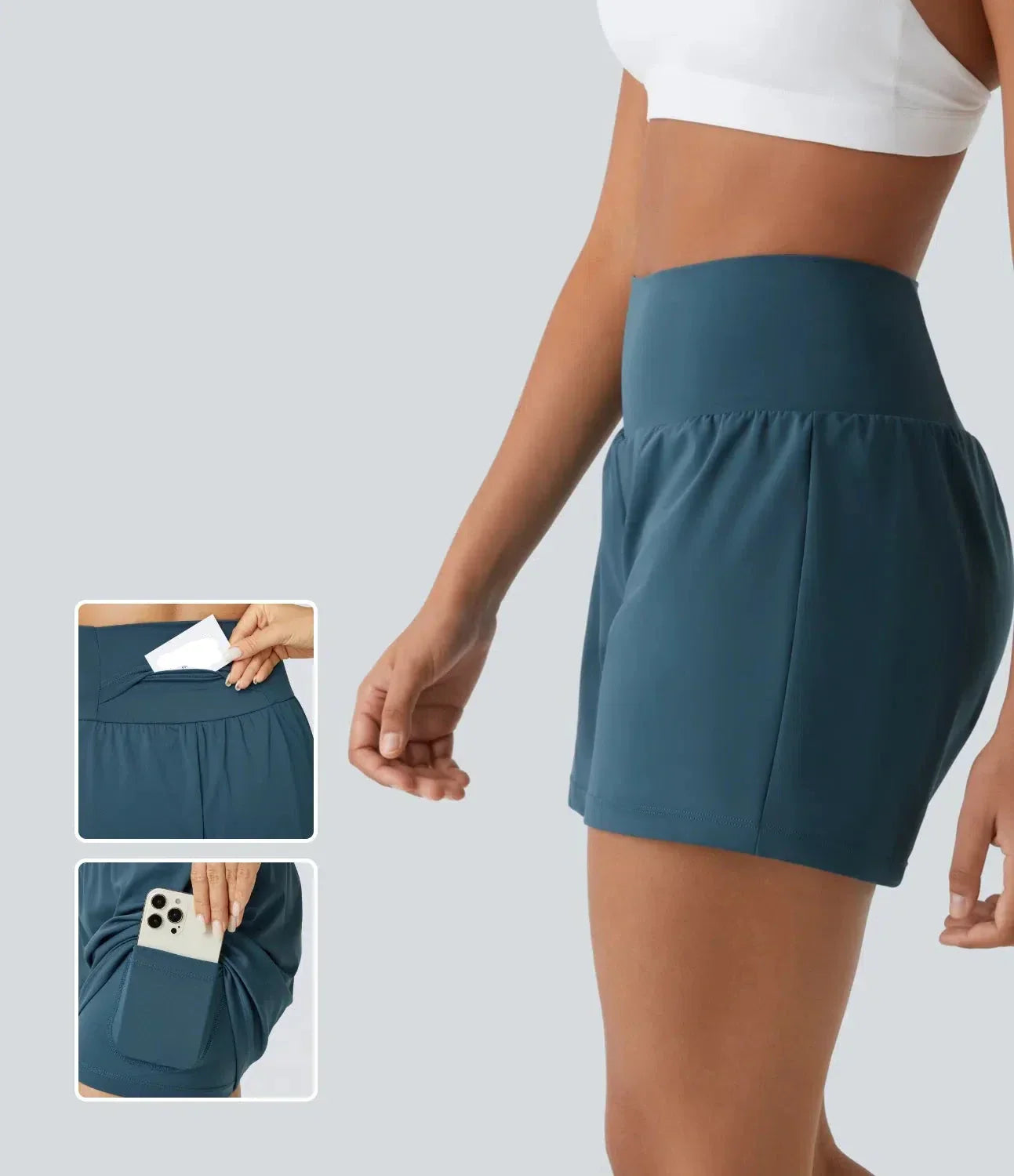 Hilara | Short de yoga 2 en 1 avec taille haute