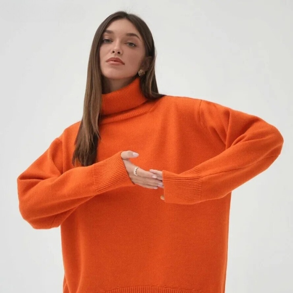 Pull en turtleneck classique oversize pour femmes