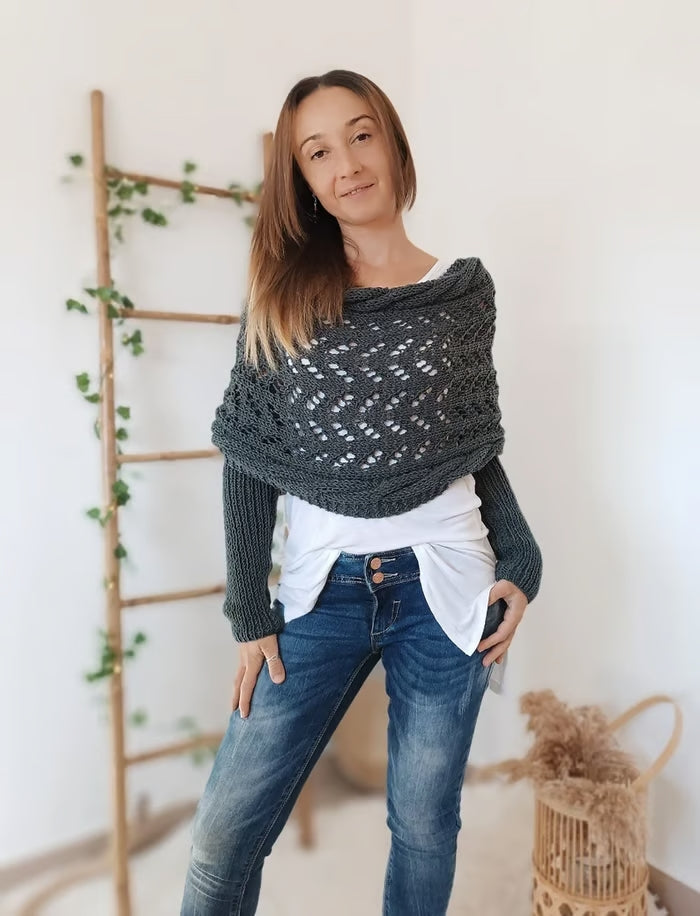 Femmes Châle Boho Tricoté Flatteur et Confortable