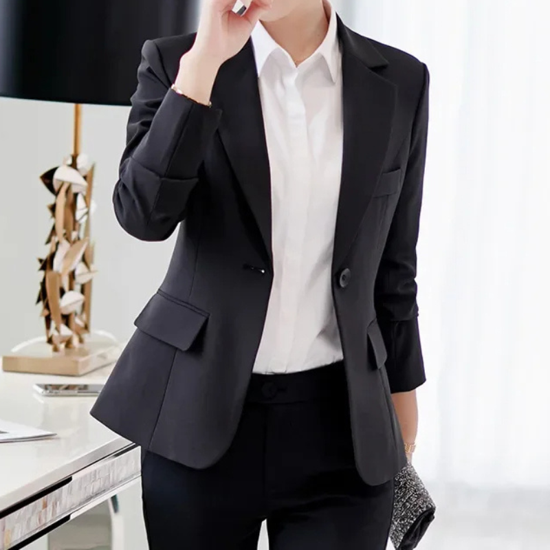 Amélie - Blazer Stylé à Bouton Unique pour Femme Automne