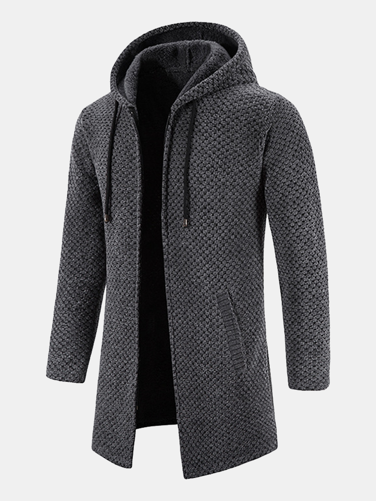 Wim | Manteau long en tricot avec capuche pour hommes