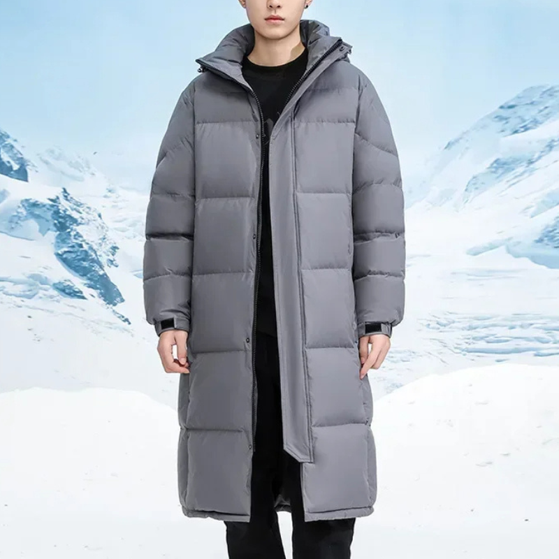 Hadrien | Manteau Long pour Homme Léger, Coupe-Vent et Rembourré avec Capuche