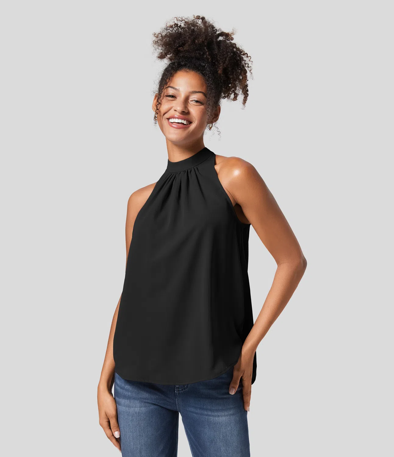 Blouse Halter Élégante Femme à Dos Ouvert