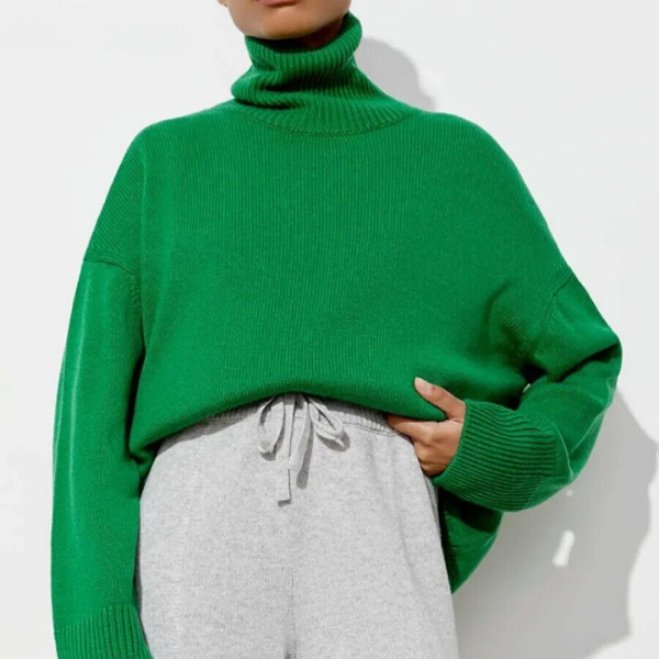 Pull en turtleneck classique oversize pour femmes