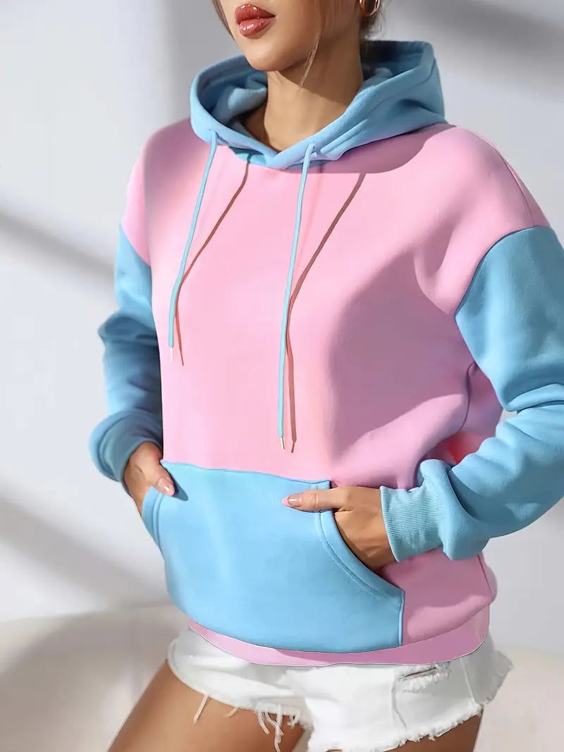 Ella - Sweat à capuche à blocs de couleurs tendance pour femmes