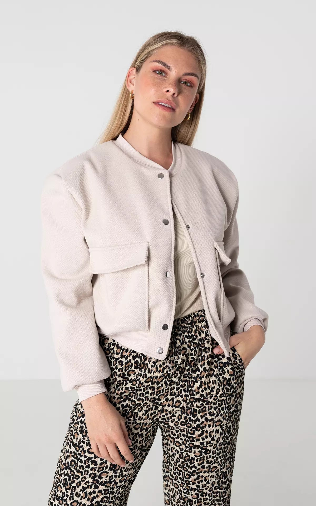 Veste Bomber Satinée Décontractée Luxe Femme