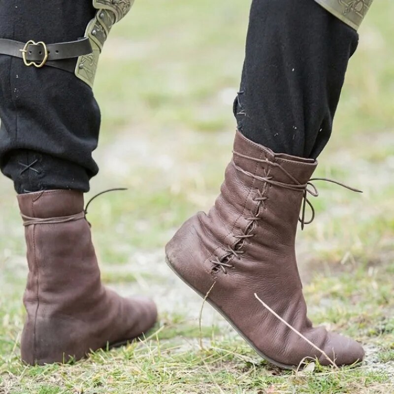 Denis – Bottes en cuir médiévales pour hommes, robustes et authentiques