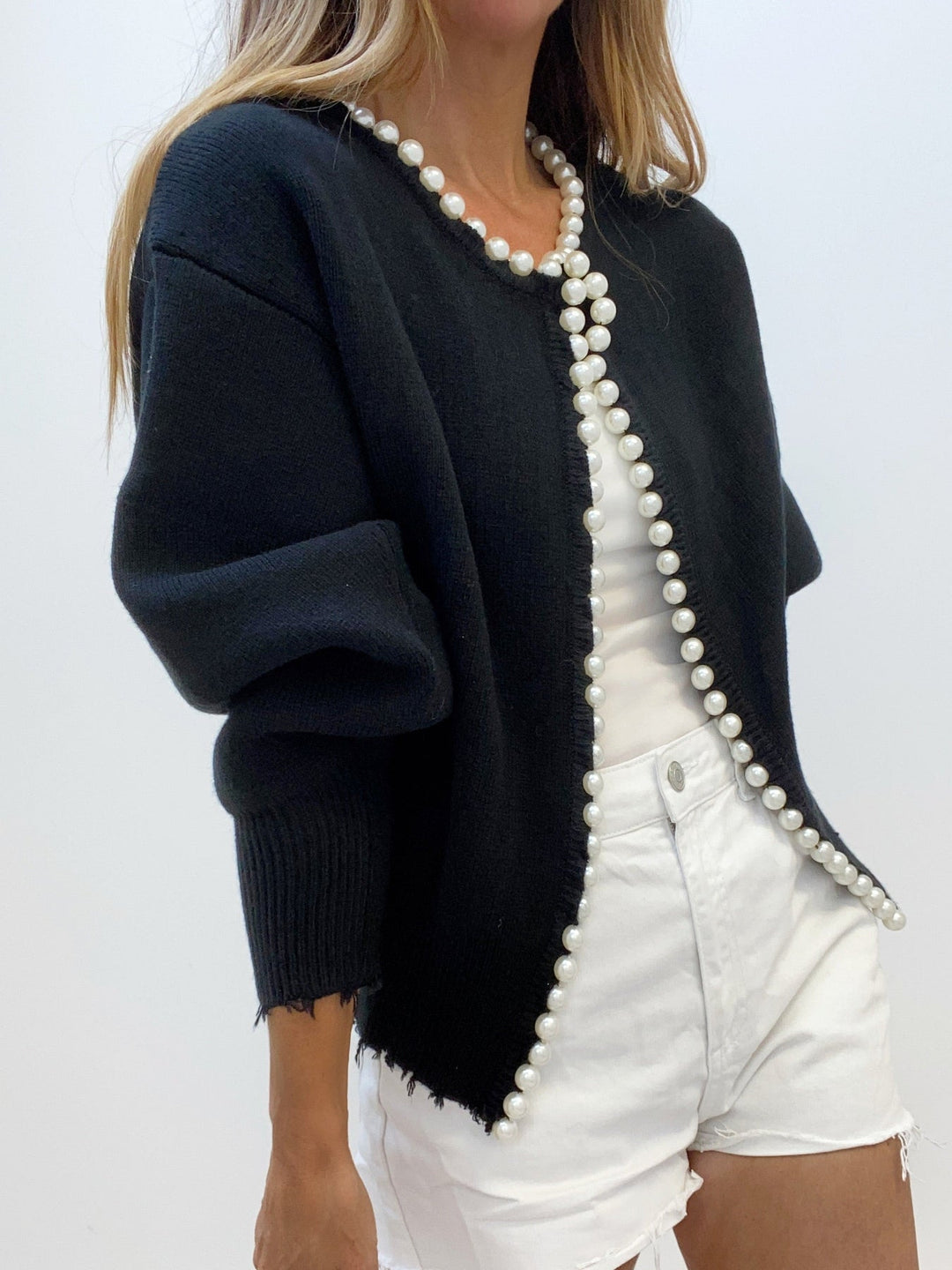 Willene | Cardigan Ouvert en Tricot pour Femme avec Détails en Perles