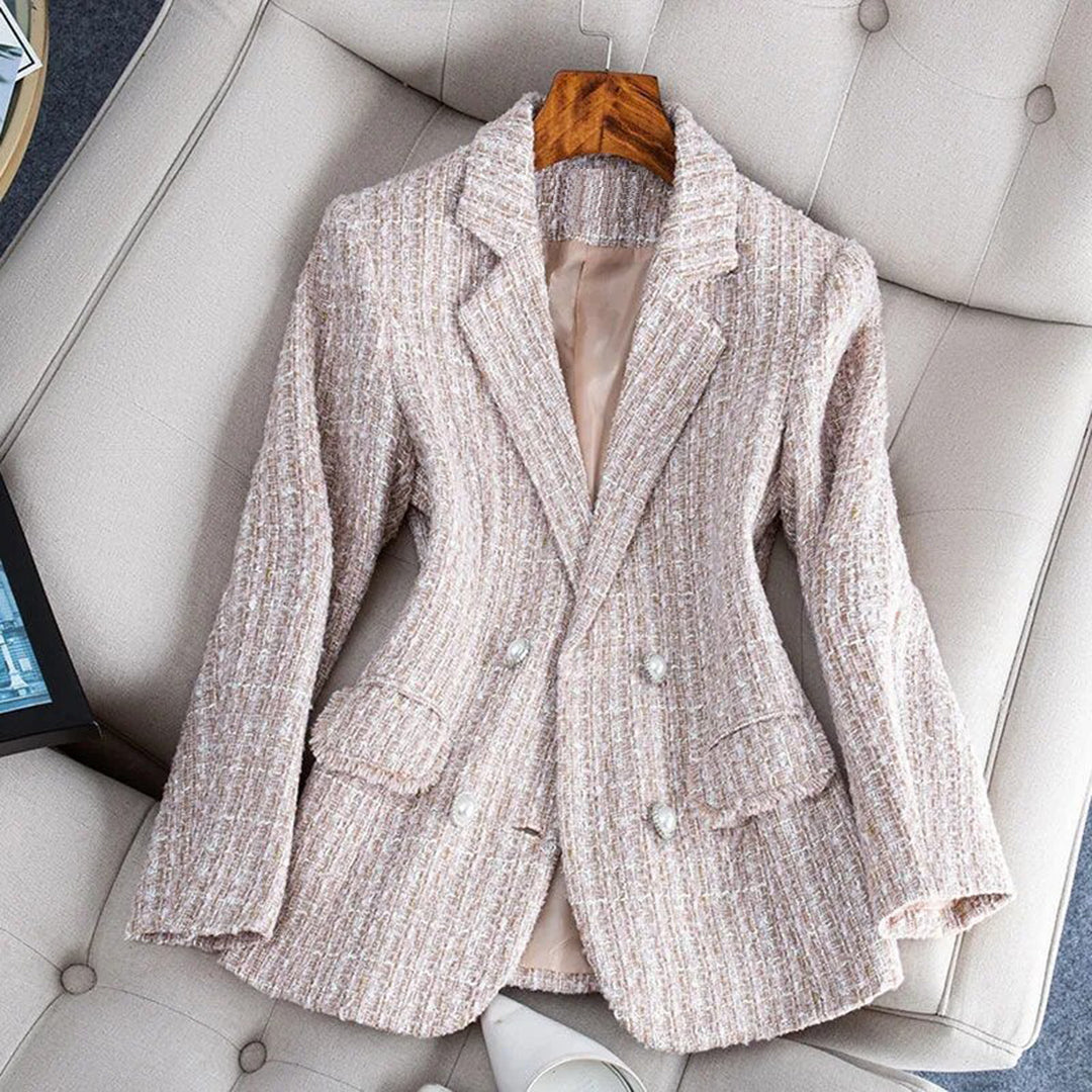 Veste Blazer Cintrée à Carreaux Élégante pour Femmes