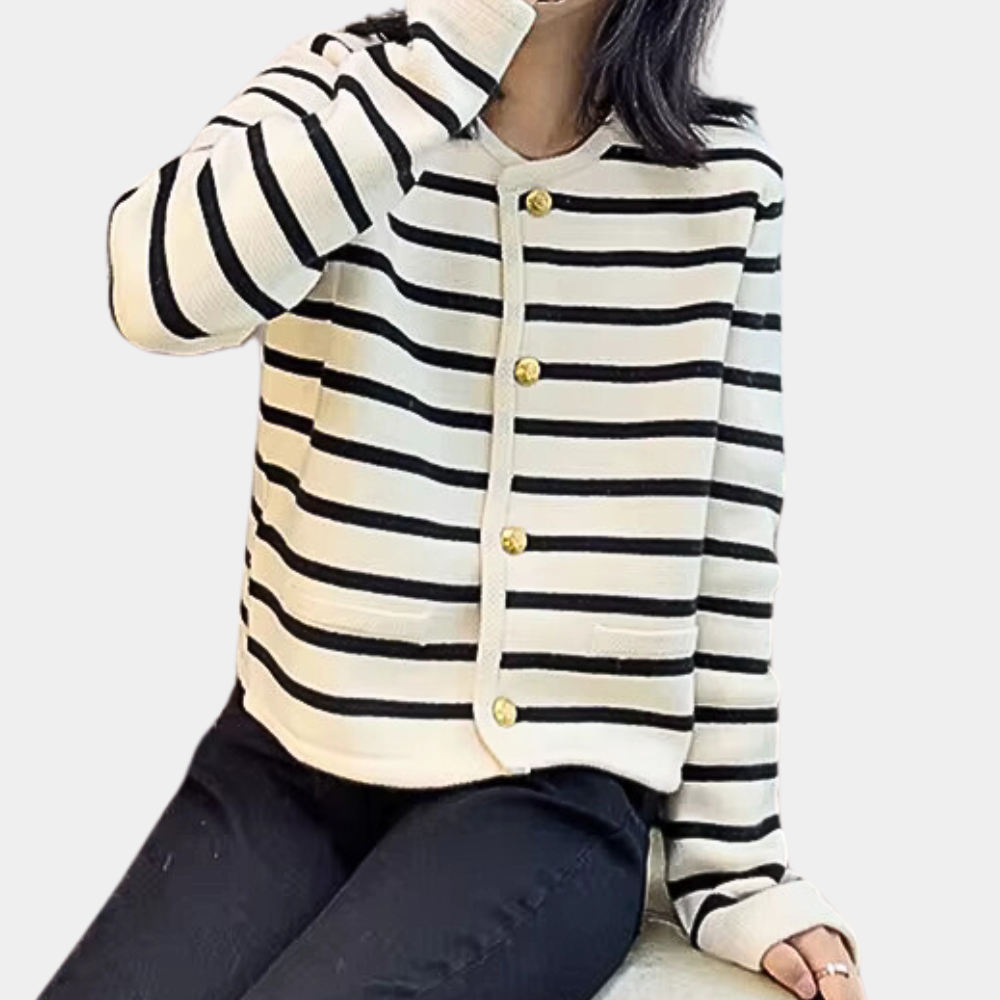 Cardigan rayé élégant et tendance femme